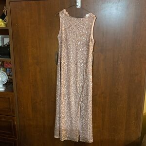 Addition Elle Rose Gold Sequin Maxi Dress